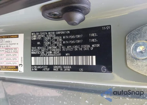 2022 Toyota 4Runner Trd Off Road из США, поврежденный, VIN JTEPU5JR8N6003449